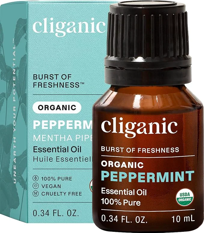 Reusable Cliganic Organic Peppermint Essential Oil Pure Natural Undiluted Recyclable