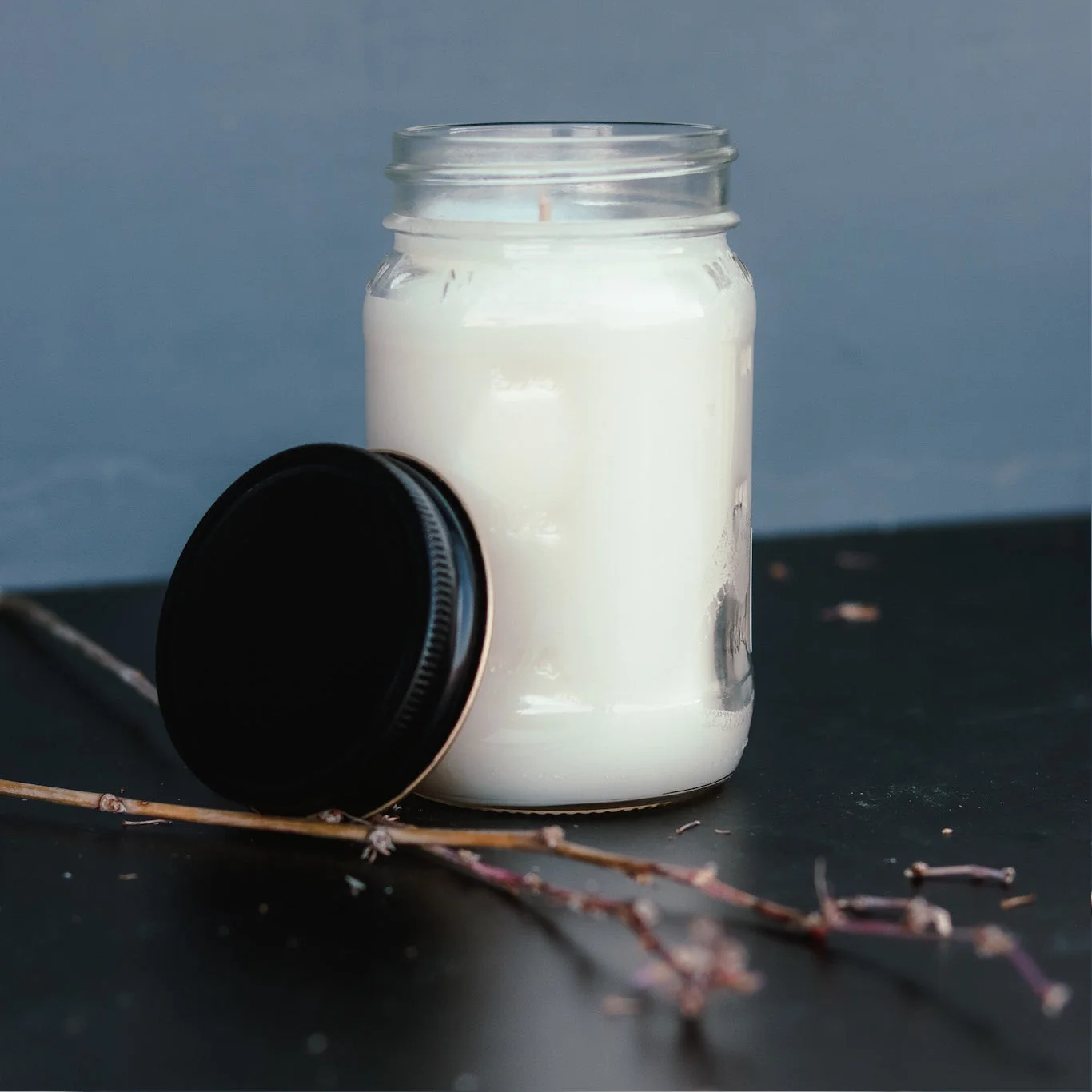Authentic 13 oz Mason Jar Soy Candle - Unscented Reusable