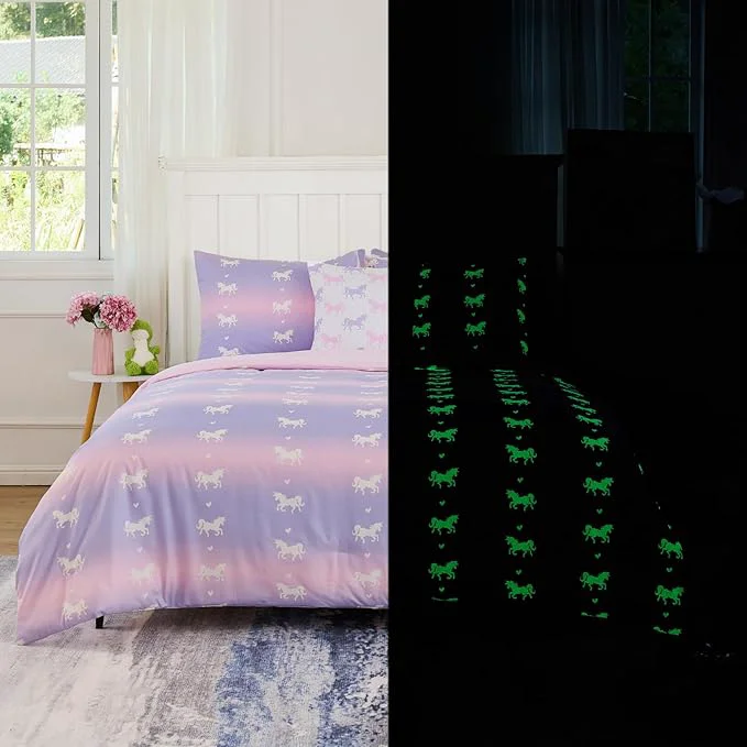Crafted Cokouchyi Twin Comforter Sets for Boys Girls Unicorn Glow in The Dark Kids Bedding Sets 5 Pcs Twin Bed in a Bag with Comforter Sheets Pillow Sham Cushion Cover Unicorn First-Class