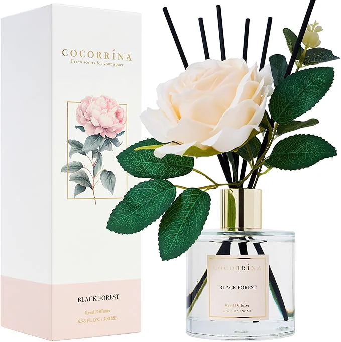 Flexible Cocorrina Reed Diffuser Set Flower Reed Diffuser Black Forest 6.7 oz Scented Minimalist