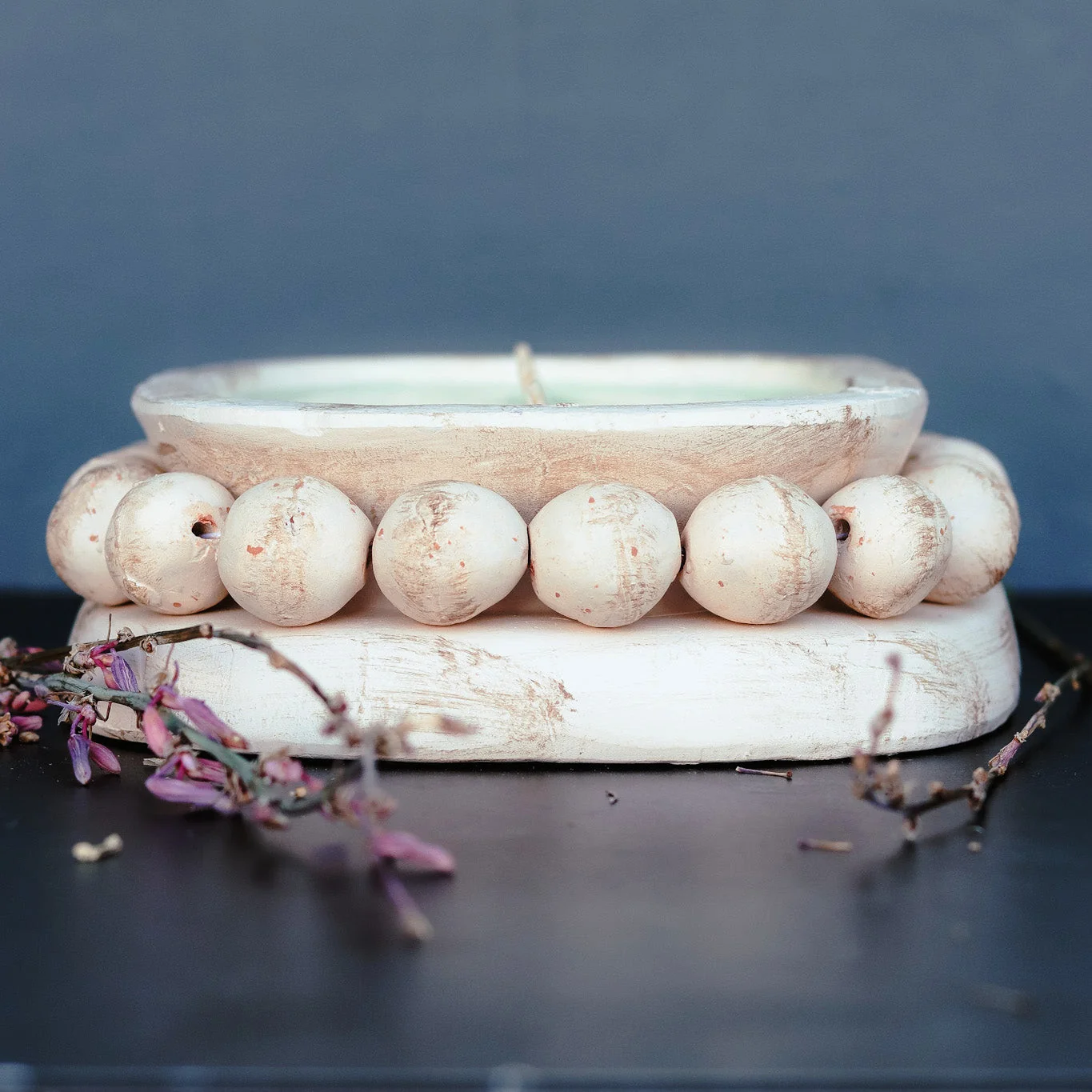 Professional Christmas Hearth - 3 Wick Beaded Clay Bowl Candle Trusted