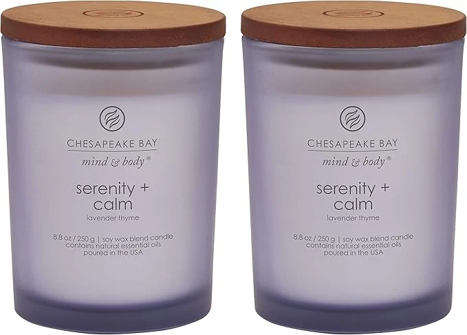 Eco-Friendly Chesapeake Bay Candle Scented Candles Serenity Calm Medium Jar 2-Pack Clean