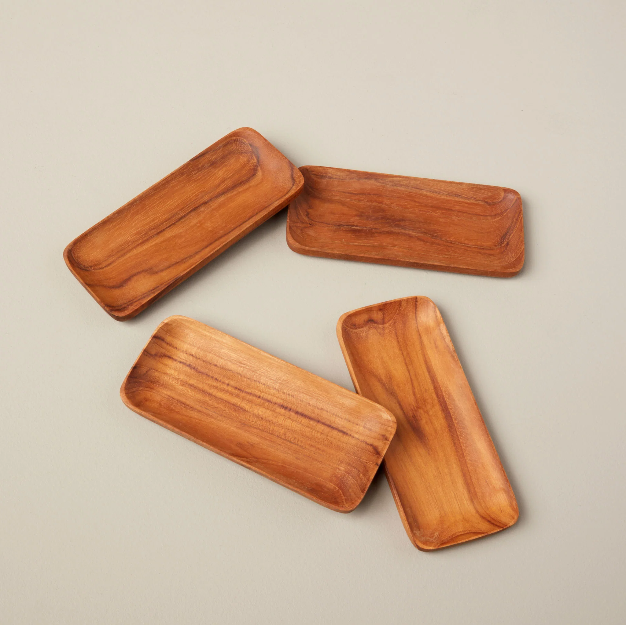 Prestigious Teak Small Trays Set of 4 First-Class