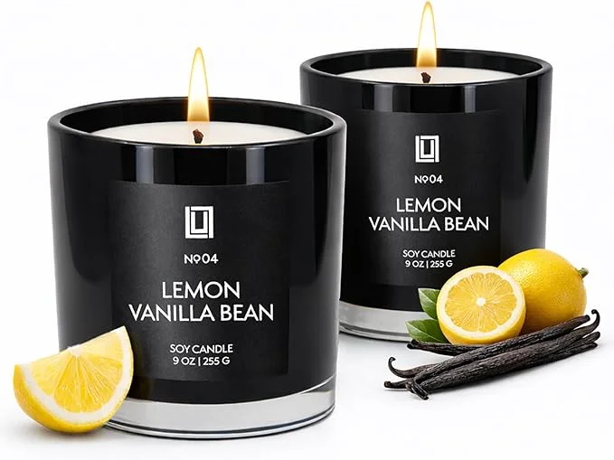 Premium Material Lulu Candles Lemon Vanilla Bean Luxury Scented Soy Jar Candle Hand Professional