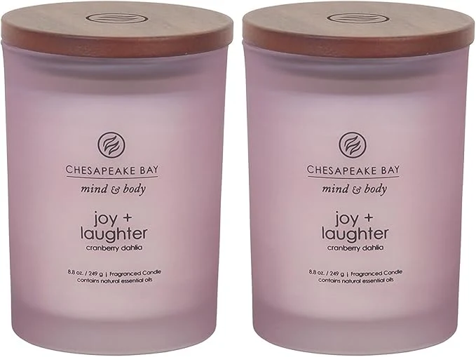 Fine Crafted Chesapeake Bay Candle Joy Laughter Scented Candles Cranberry Dahlia Medium Stylish