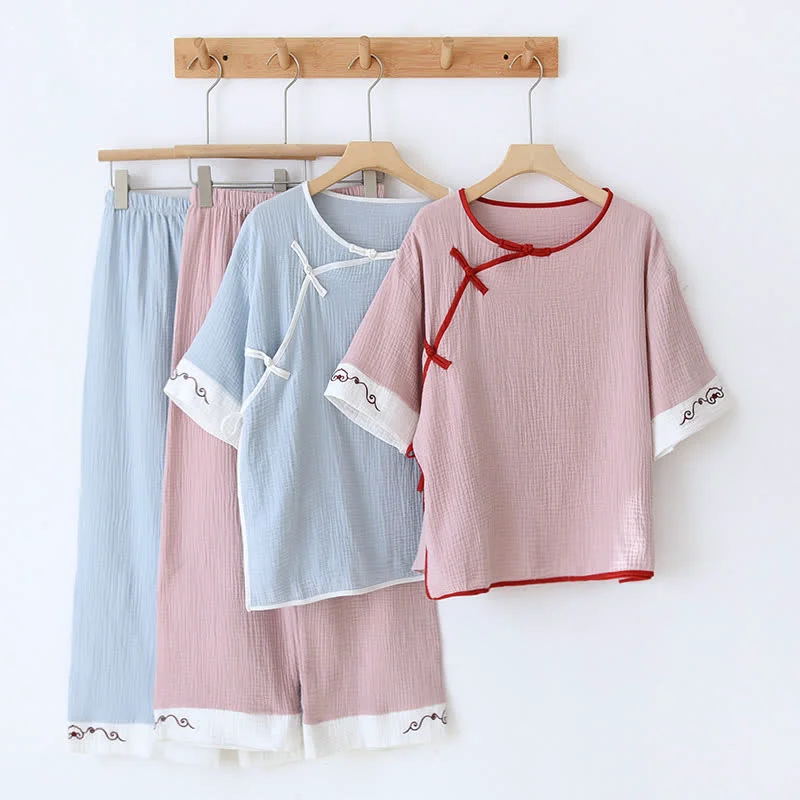 Effective Ownkoti Oriental Style Cotton Gauze Kimono Loungewear Dependable