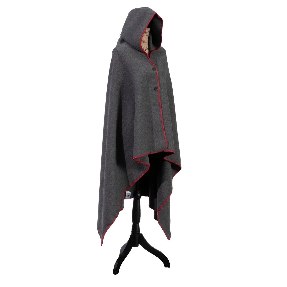 Classic Solid Greystone Hooded Throw Red Hot Fine