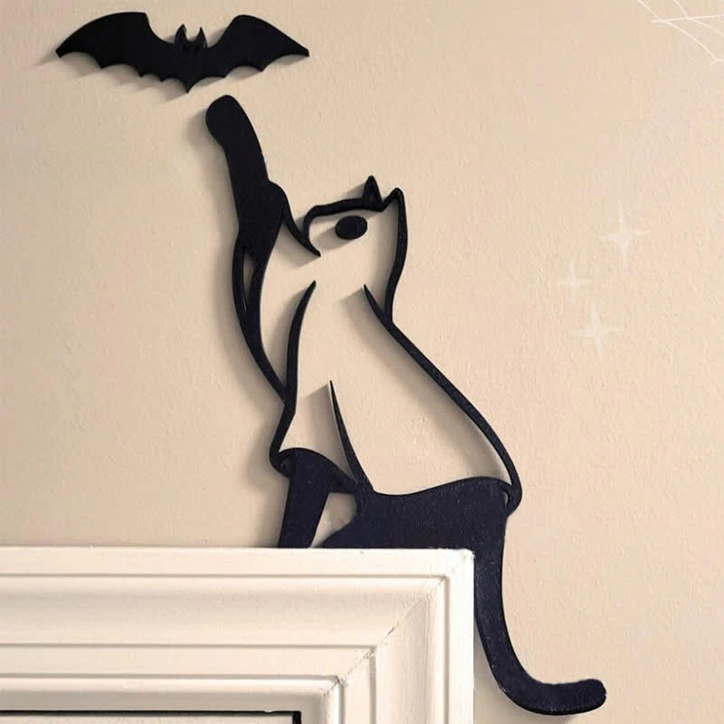 Classic Ownkoti Bat Black Cat Door Frame Decor Optimized