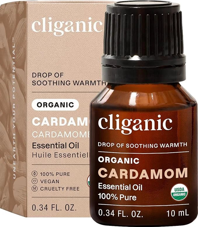 Reusable Cliganic Organic Cardamom Essential Oil Official