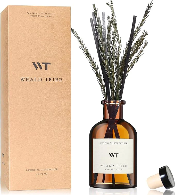 Innovative WEALD TRIBE Reed Diffuser Set for Bathroom Air Fresheners Oil Diffuser Sticks Green