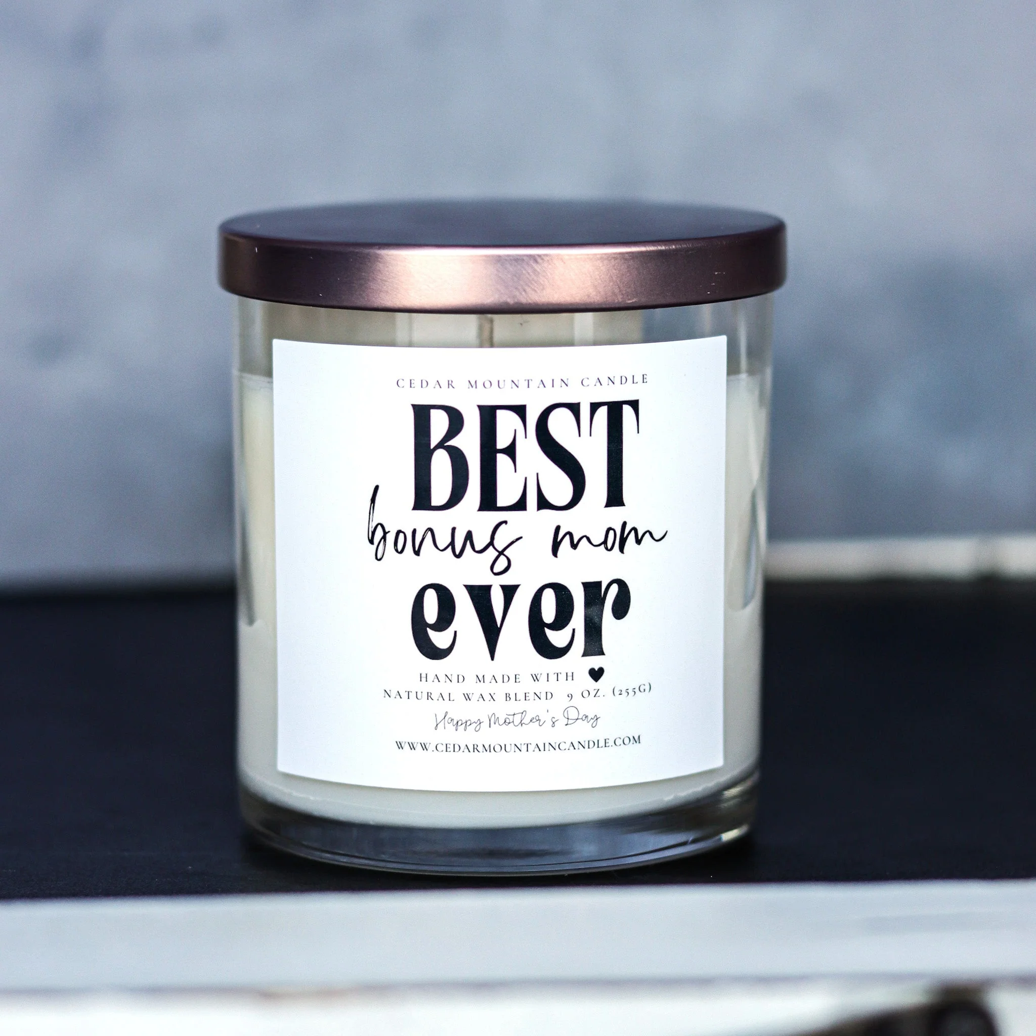 Outstanding quot Bonus Mom Ever quot - Mother 39 s Day Whiskey Glass Candle Fine Crafted