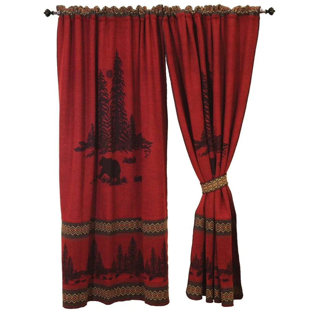 Dependable Wooded River Bear Drape Panel Organic