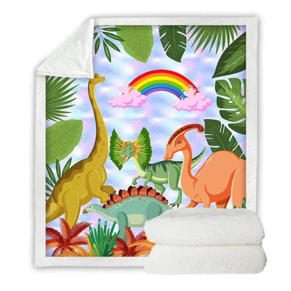 World-Class Dinosaurs Throw Blanket Breathable
