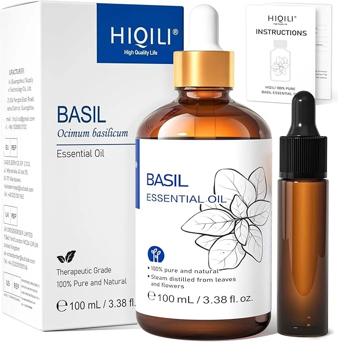 Healthy HIQILI Basil Essential Oil Pure Natural Diffuser in Bedroom Mediation Exclusive