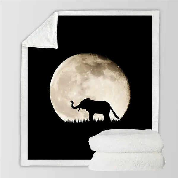 Traditional Elephant Throw Blanket Minimalist