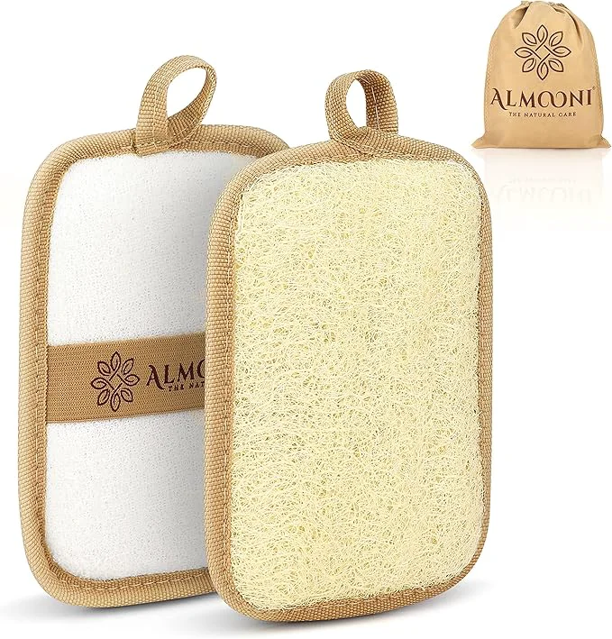 Exclusive Almooni Premium Egyptian Exfoliating Loofah Pad Body Scrubber Authentic
