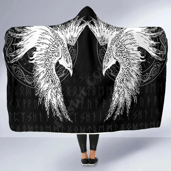 Contemporary Eagle Hooded Blanket Premium Material