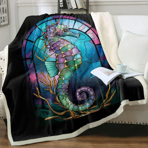 Genuine Seahorse Throw Blanket Consistent