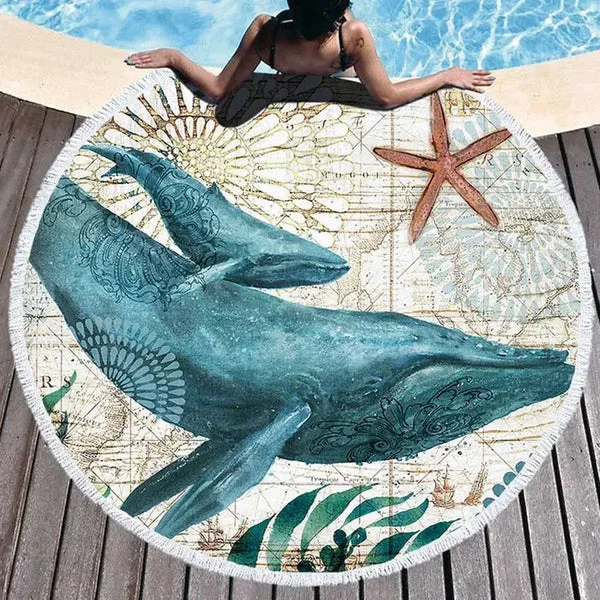 Organic Dolphin Round Towel High-End