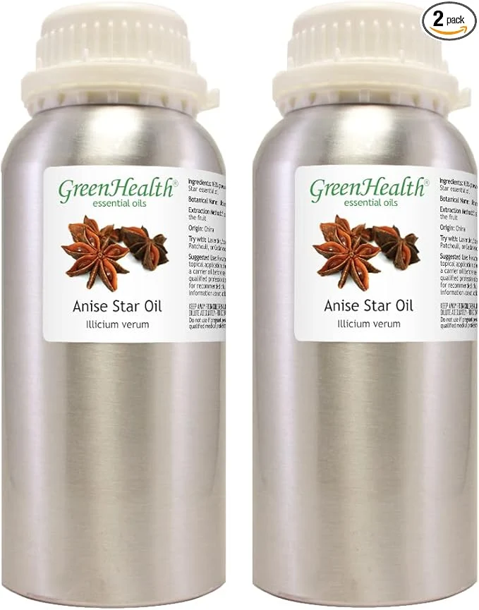 Dependable GreenHealth Anise Star Essential Oil 2 Pack – 16 fl oz Each Pure Uncut Fast