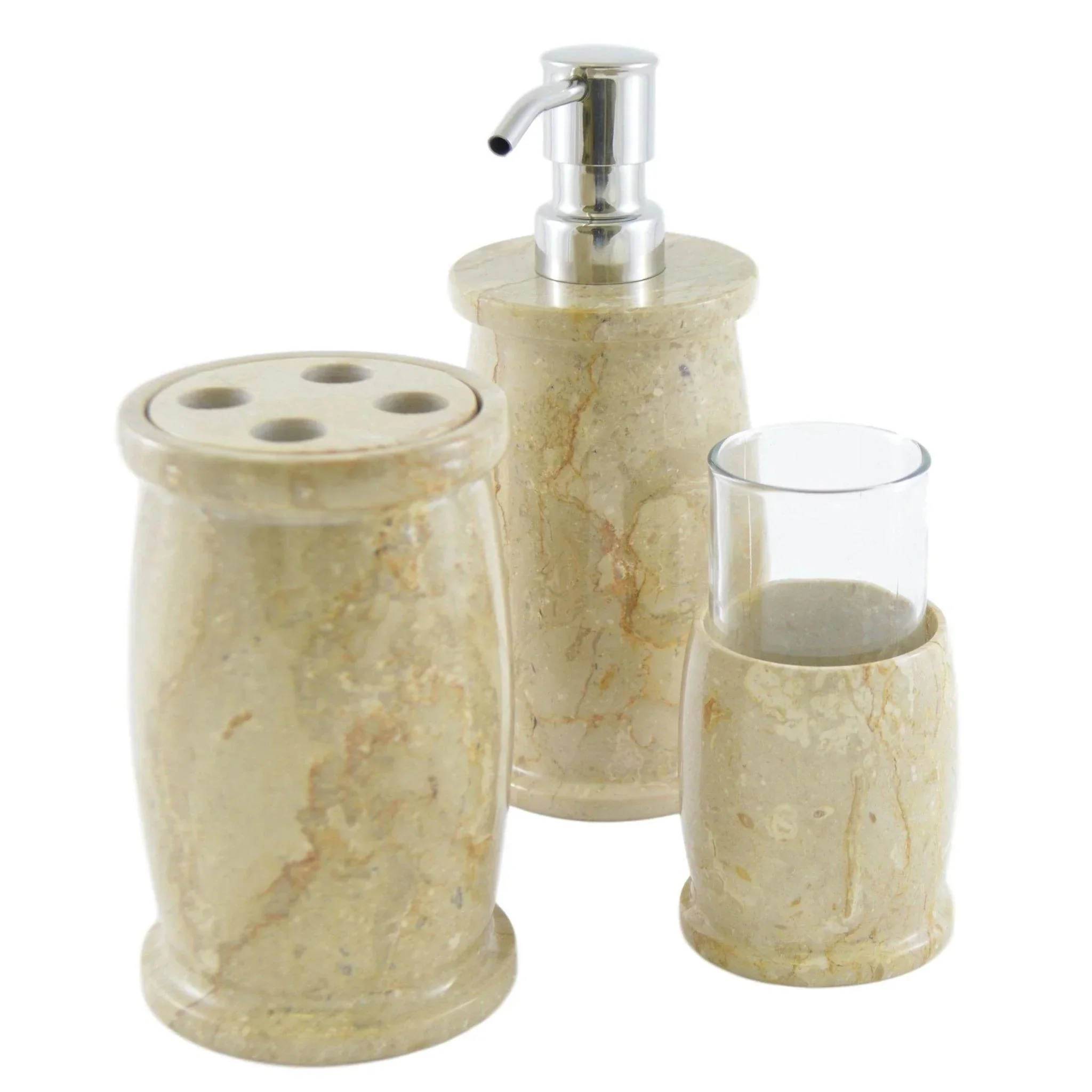 Trendy Marble Bathroom Accessories Set Sahara Beige Marble Advanced