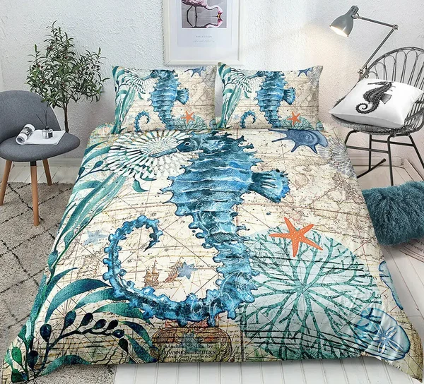 Clean Sea Horse Duvet Cover Premium