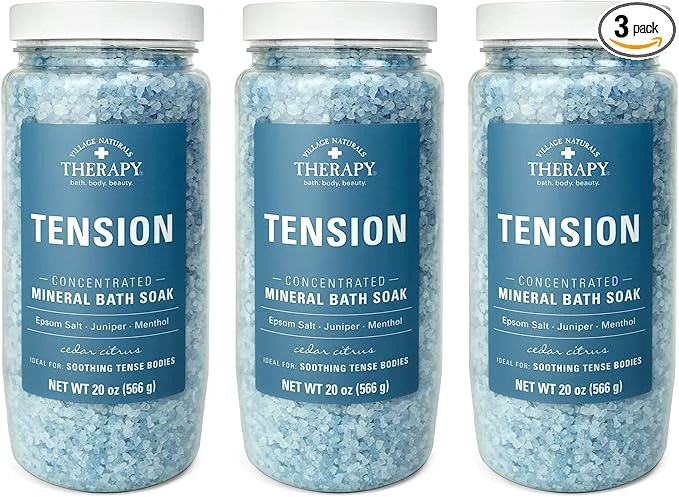 Genuine Village Naturals Therapy Tension Concentrated Mineral Bath Soak Cedar Citrus Breathable