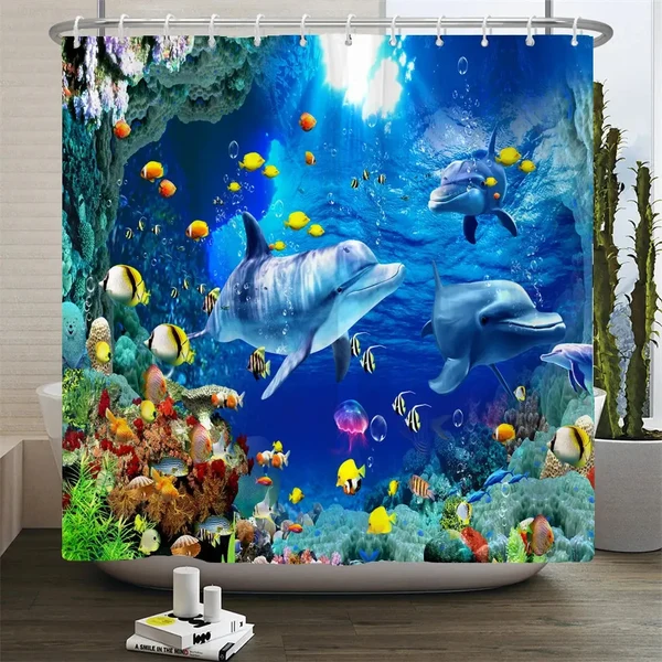 Prestigious Sea Fish Shower Curtain High-Performance