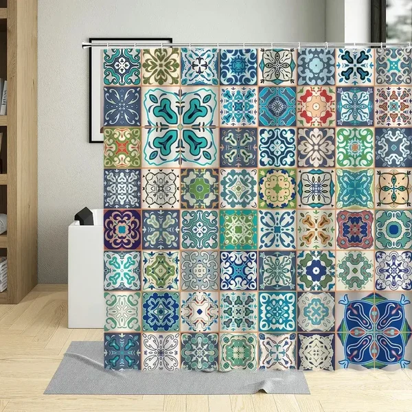 Consistent Colorful Bohemia Shower Curtain Effective