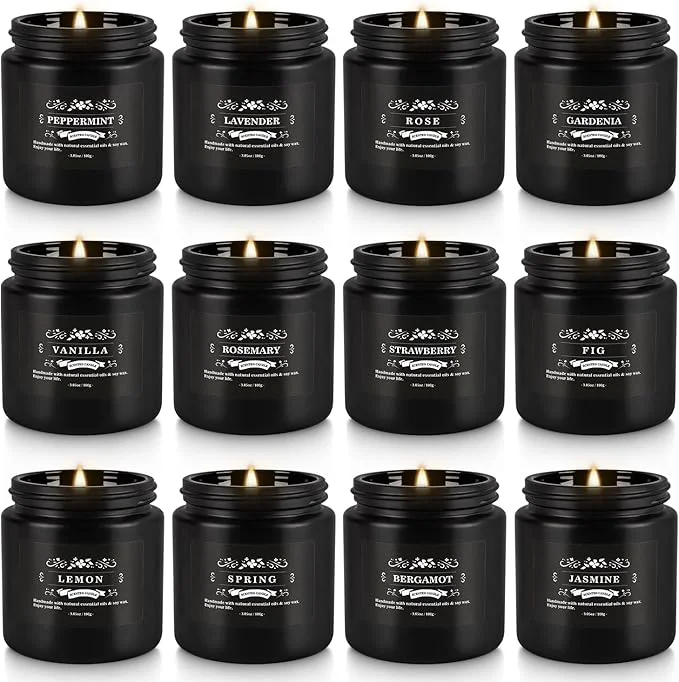 Elegant YOROXRG Scented Candles Gifts Set 12 Pack Soy Wax Travel Tin Jar Candles Enhanced