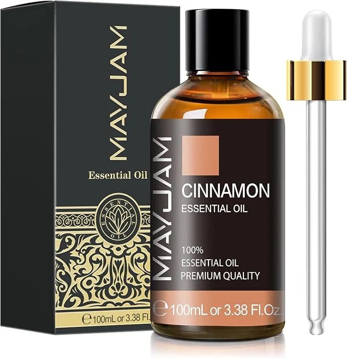 Safe Cinnamon Essential Oil MAYJAM Pure Essential Oils 3.38FL.OZ Cinnamon Oil Sophisticated
