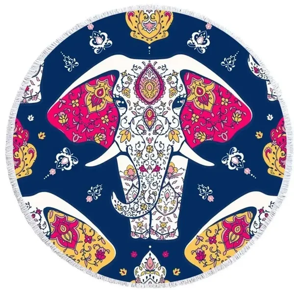 Proven Mandala Elephant Round Towel Casual