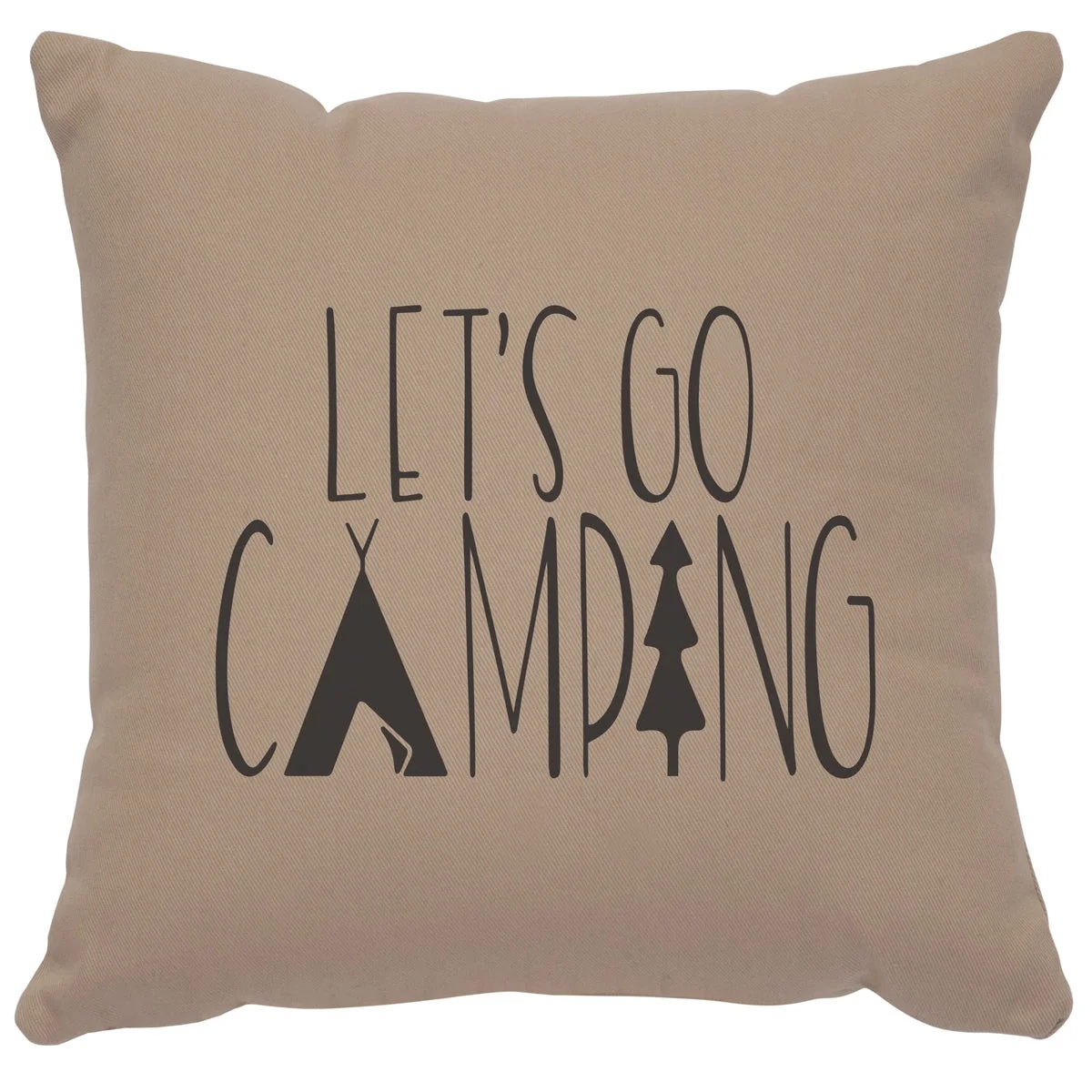 Smooth quot Go Camping quot Image Pillow - Cotton Alabaster Artisan