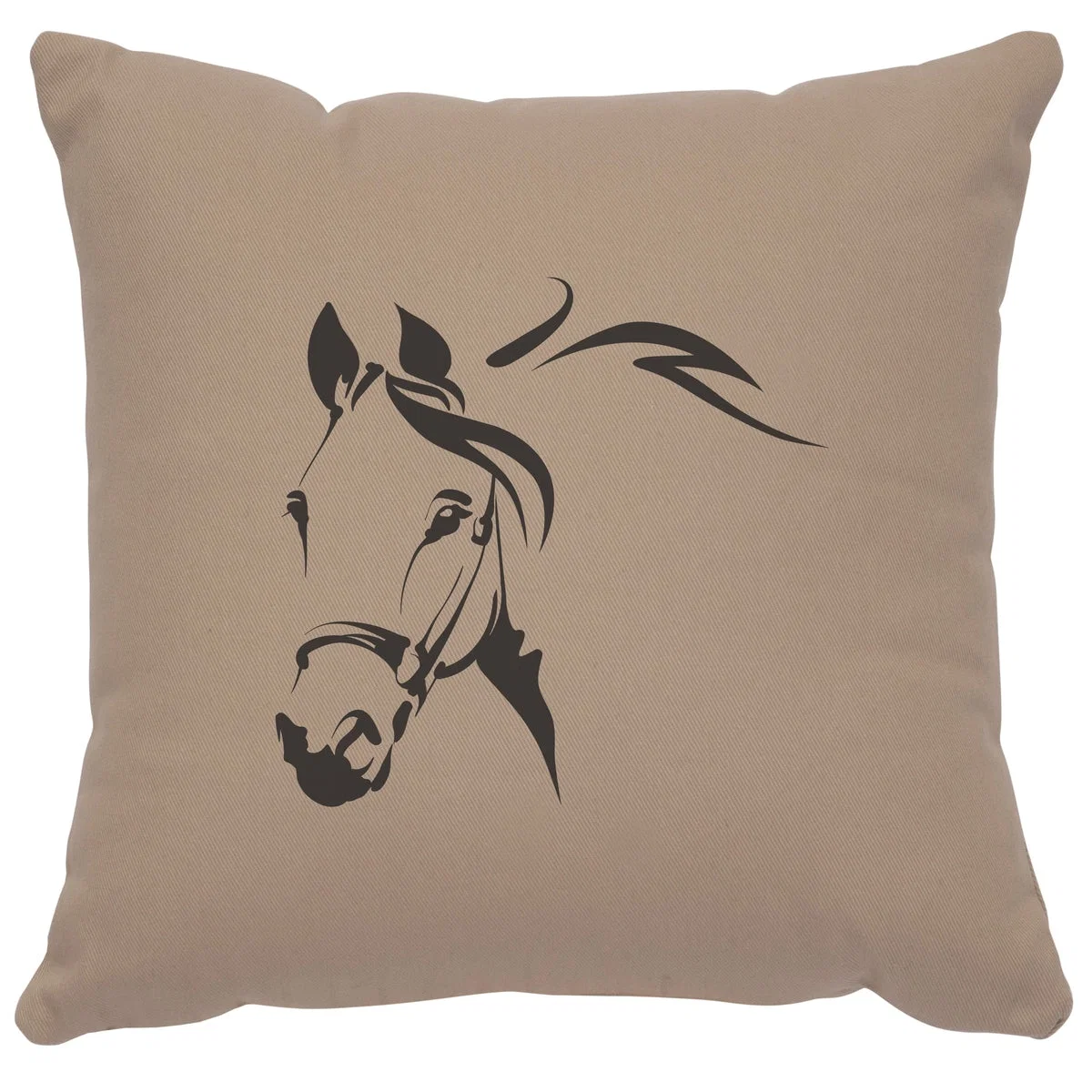 Eco-Friendly quot Horse Profile quot Image Pillow - Cotton Alabaster First-Class