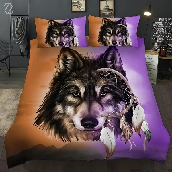 Practical Wolf Dream Catcher Duvet Cover Exclusive