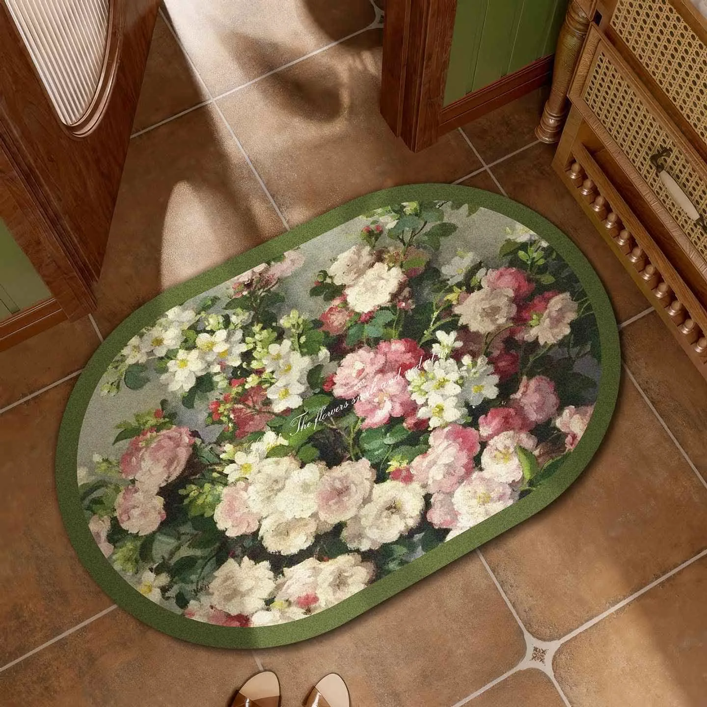 Proven Ownkoti Oil Painting Floral Bath Mat Unique