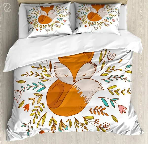 Minimalist Furry Fox Duvet Cover High-Grade