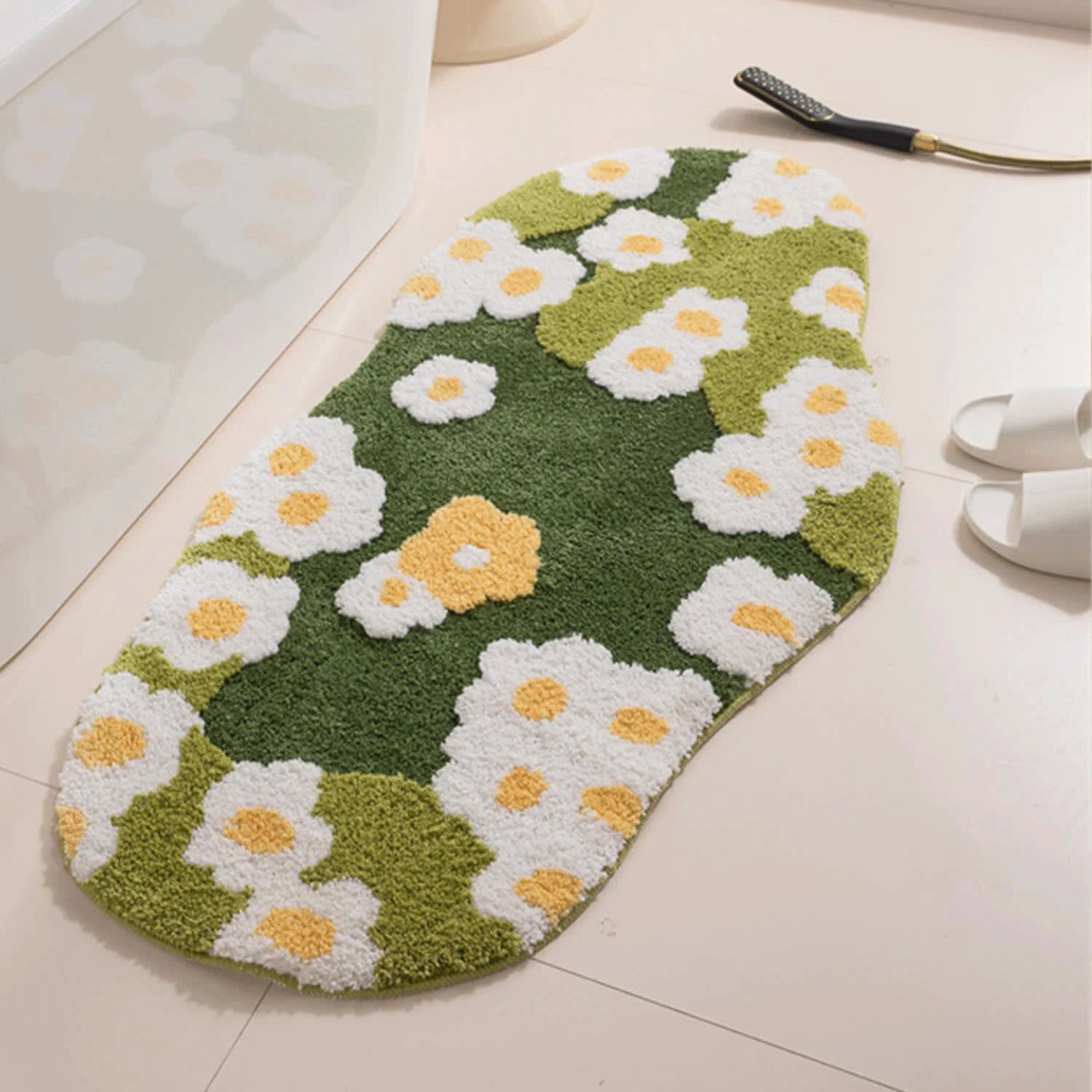 Breathable Ownkoti Daisy Moss Style Bath Rug Effective