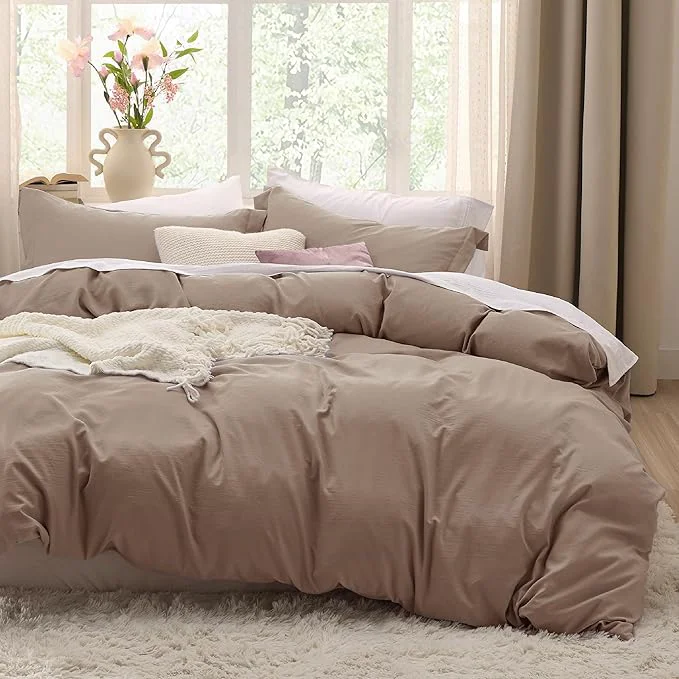 Artisan Bedsure Khaki Duvet Cover Twin Twin XL Size - 2 Pieces Prewashed Cotton-Like Polyester Extra Soft Bedding Set Includes 1 Twin Duvet Cover 68 39 39 x90 39 39 with Zipper Closure amp 1 Pillow Sham No Comforter Sustainable