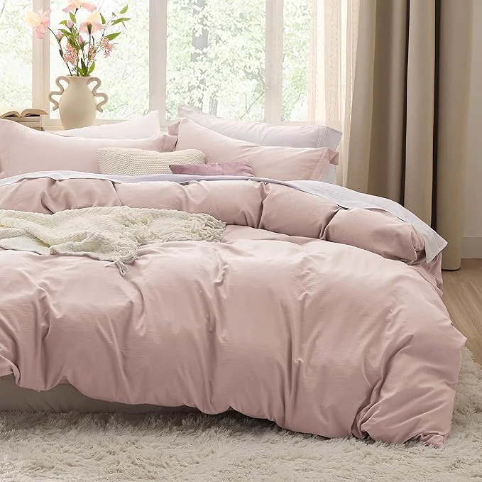 Original Design Bedsure Rose Pink Duvet Cover King Size - 3 Pieces Prewashed Extra Soft Bedding Set Includes 1 Duvet Cover 104x90 Inches with Zipper Closure amp 2 Pillow Shams Comforter Not Included Elite