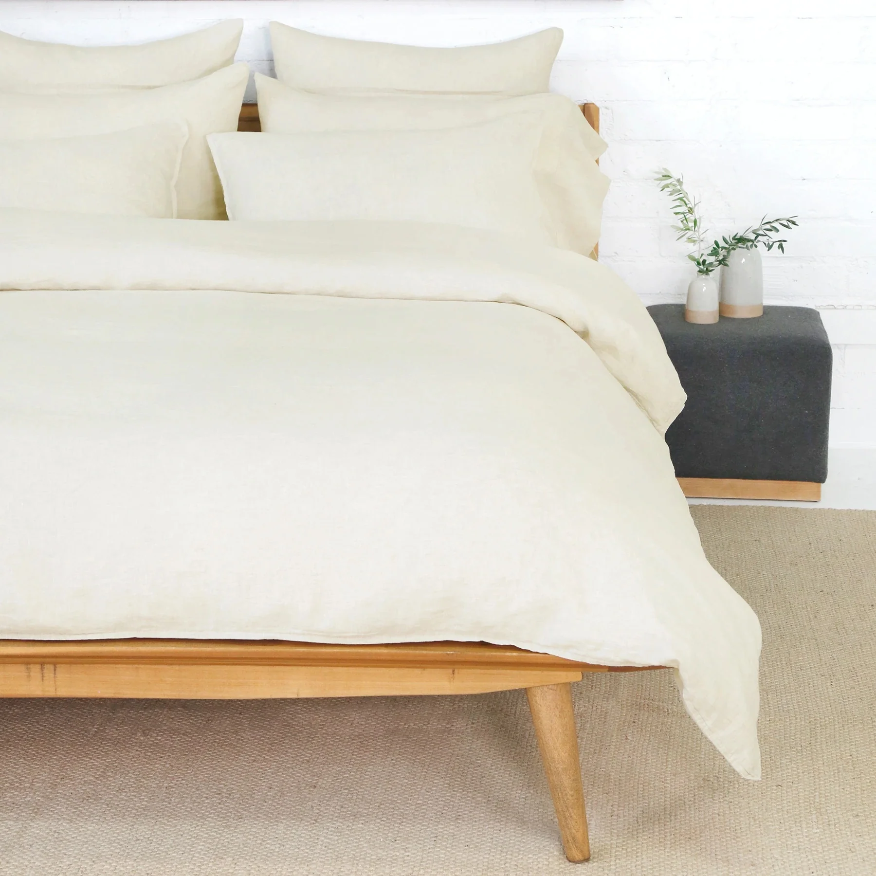 Selected Parker Linen King Duvet Set Cream Premium