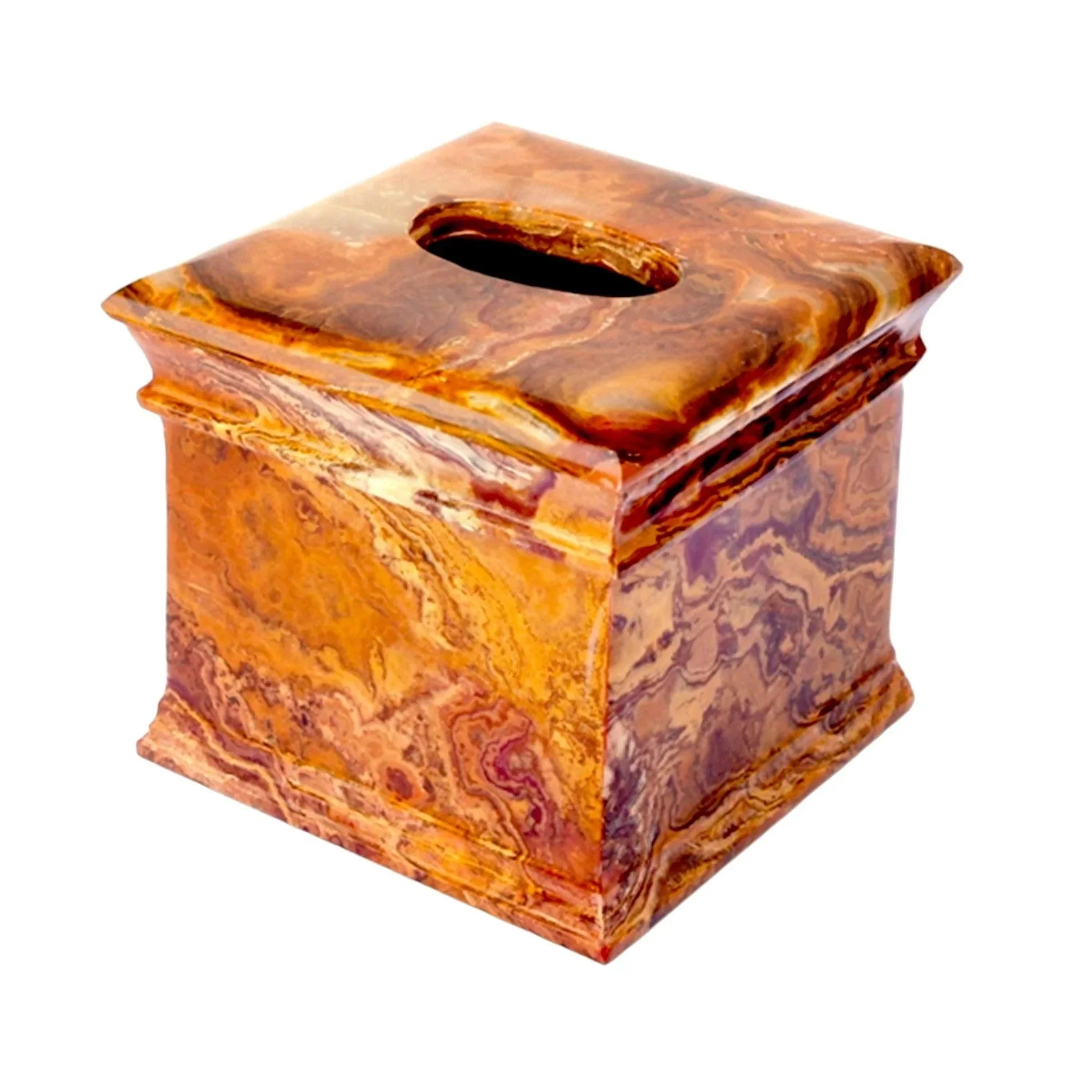 High-Grade Tissue Box Holder of Multi Brown Onyx Quality