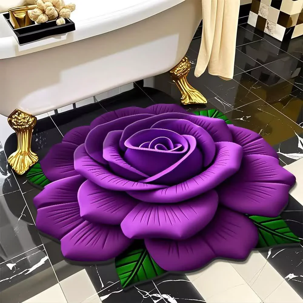 Durable Ownkoti Romantic Rose 3D Effect Rug Verified