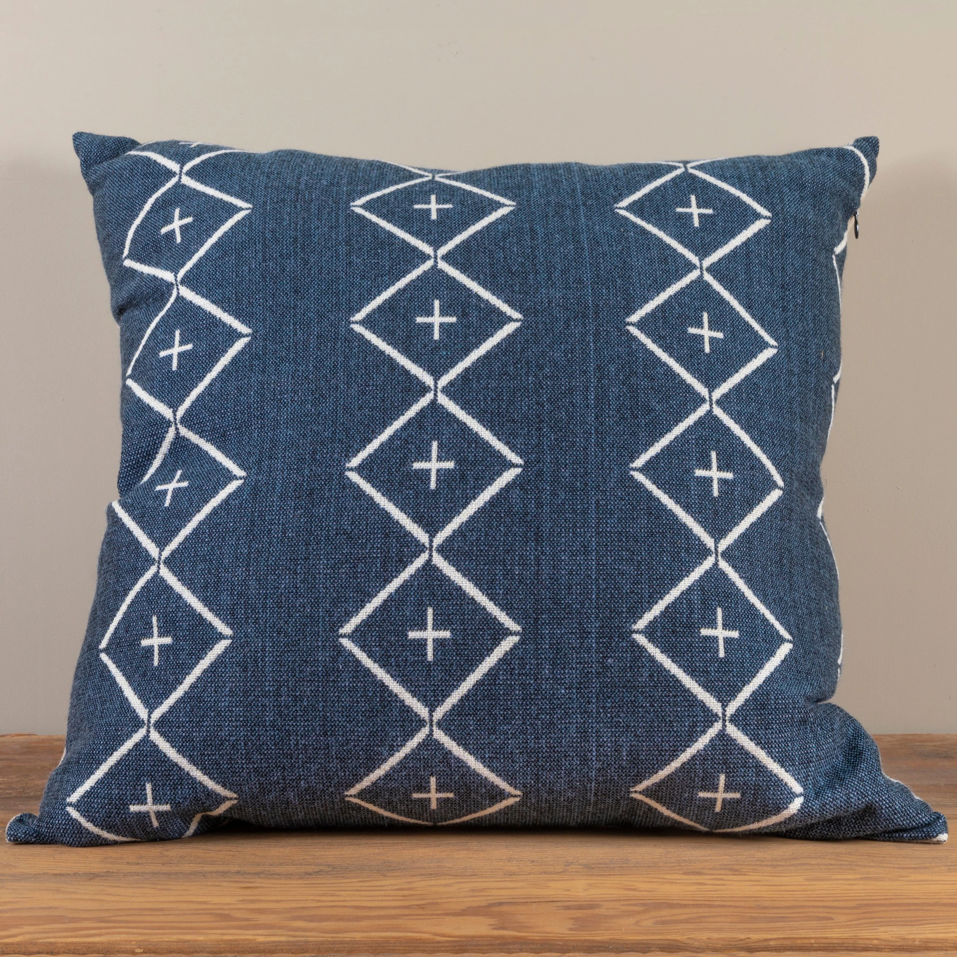 Advanced Alpaca Square Pillow Navy with Diamond amp Plus Optimized