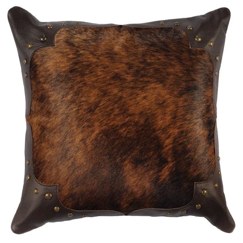 Modern Dark Brindle Leather Pillow-II 16 quot x16 quot Selected
