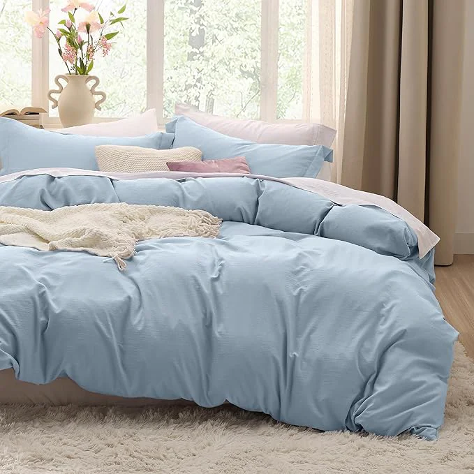 Organic Bedsure Celestial Blue California King Duvet Cover - Prewashed Extra Soft Bedding Set Includes 1 Cal King Duvet Cover 104x98 Inches with Zipper Closure amp 2 Pillow Shams Comforter Not Included Classic
