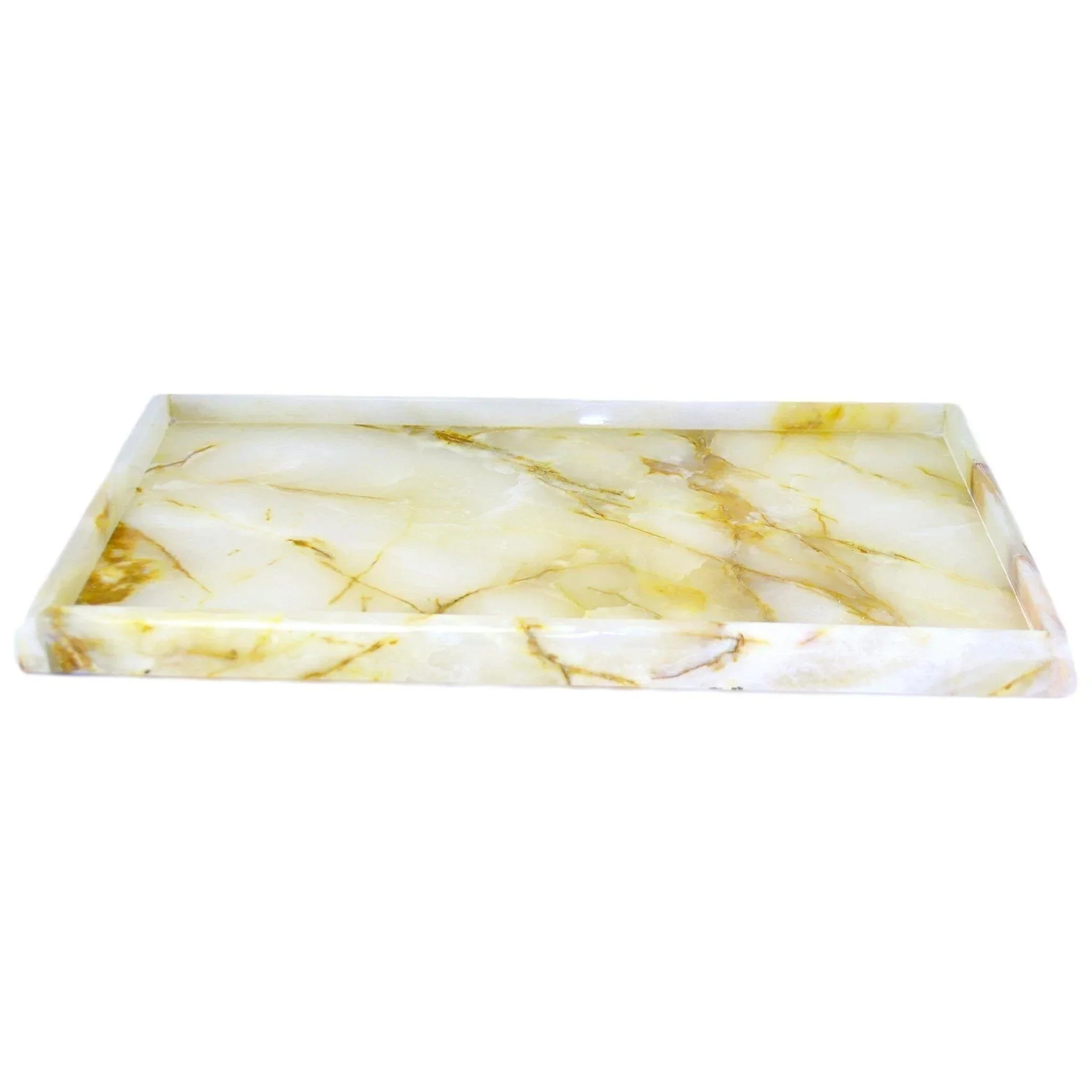 Unique Luxury Bathroom Tray of White Onyx Elite