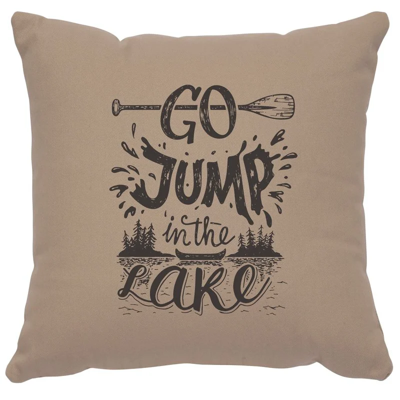 Selected quot Jump in Lake quot Image Pillow 16x16 Reusable