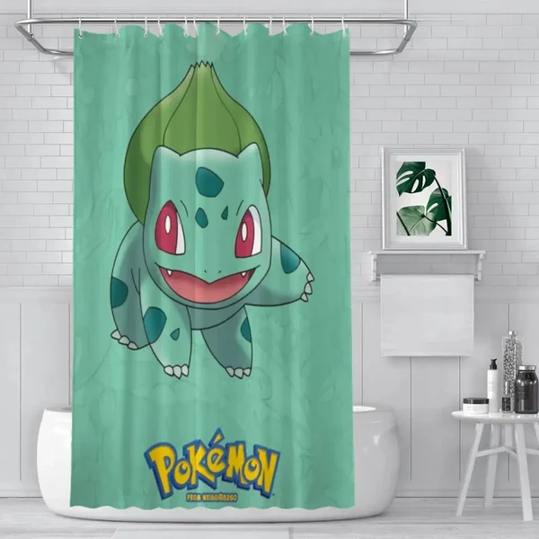 Casual Bulbasaur Pokemon Shower Curtain Refined