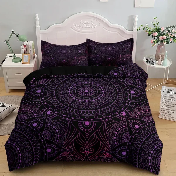 Excellent Bohemian Purple Mandala Duvet Cover Certified